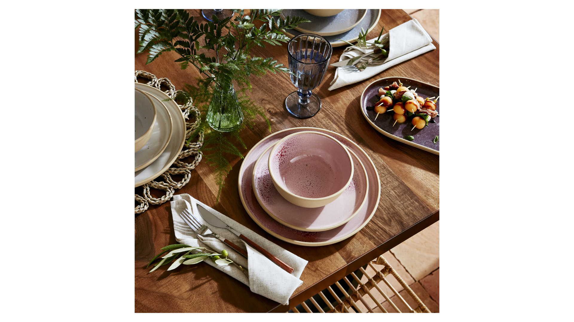 Набор тарелок обеденных Portmeirion Минералы Розовый кварц 26 см, 4 шт, керамика