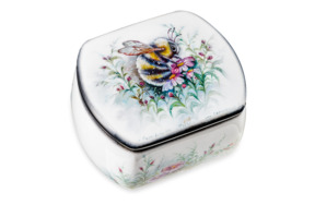 Шкатулка для хранения Федоскино Пчелка 7х5х4 см, папье-маше