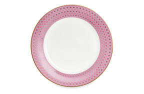 Тарелка обеденная ИФЗ Астра 27 см, фарфор костяной, розовая