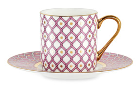 Чашка кофейная с блюдцем ИФЗ Идиллия Астра 115 мл, фарфор костяной, розовая