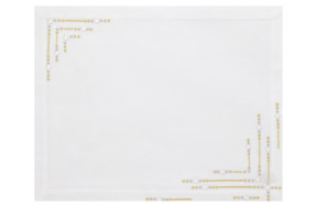 Набор салфеток подстановочных Amitile Люмьер 40х50 см, 6 шт, лен, белый, вышивка золото, п/к