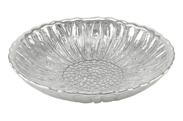 Тарелка декоративная ARGENESI GIRASOLE 14 см, стекло, серебристый