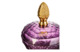 Конфетница с крышкой Cristal de Paris Каскад 15 см, h15 см, лиловая, ручка золотой бутон
