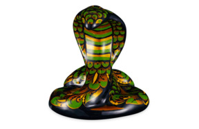 Сувенир подарочный Хохломская Роспись Змея Кобра 1 6,5х6х6 см, фарфор, красный, зеленый