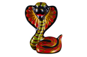 Сувенир подарочный Хохломская Роспись Змея Кобра 2 7х5х4 см, фарфор, красный, желтый