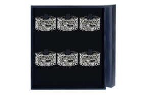 Набор колец для салфеток в футляре АргентА Королевская охота 137,98 г, 6 шт, серебро 925